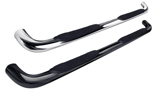 Step Bars, Running Boards, Chrome, Stainless Steel, Black Powder Coated, No Drilling, Wheel to Wheel