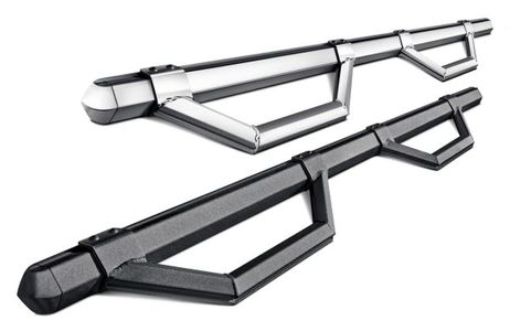 Step Bars, Running Boards, Stainless Steel, Black Powder Coated, No Drilling, Hitch Step, Bump Step