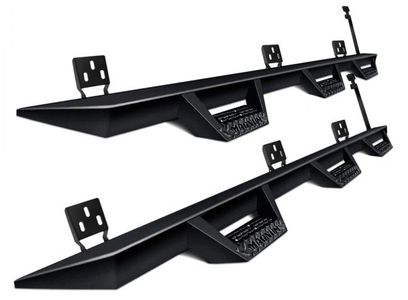 Step Bars, Running Boards, Stainless Steel, Black Powder Coated, No Drilling, Hitch Step, Bump Step