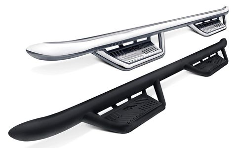 Step Bars, Running Boards, Hitch, Stainless Steel, Black Powder Coated, No Drilling, Rocker Panels