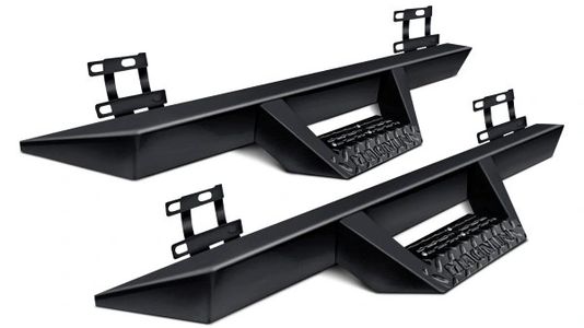 Step Bars, Running Boards, Stainless Steel, Black Powder Coated, No Drilling, Hitch Step, Bump Step