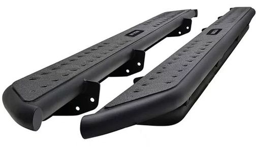 Step Bars, Running Boards, Hitch, Stainless Steel, Black Powder Coated, No Drilling, Rocker Panels