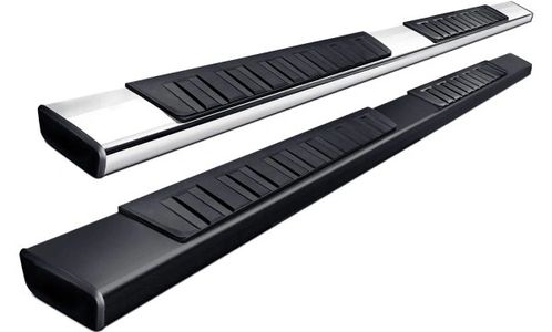 Step Bars, Running Boards, Hitch, Stainless Steel, Black Powder Coated, No Drilling, Rocker Panels