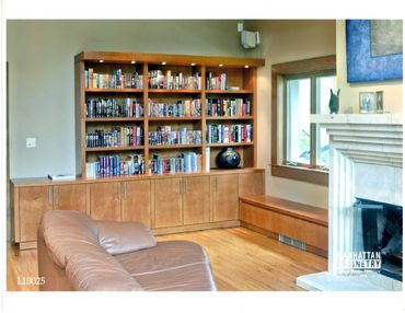 LIB025 – MAPLE Modern style unit with radiator cover and storage.