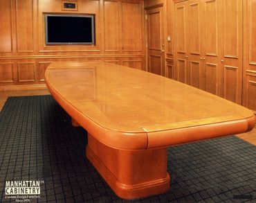 Item: CTC016 - Maple, Curly Maple Traditional style paneling and a traditional style table.