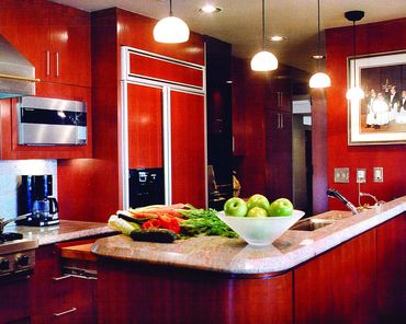 Item: KTC013 – Cherry Modern style with granite top.