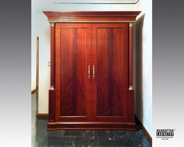 Item: ARM020 - Mahogany, Crotch Mahogany Traditional style unit.