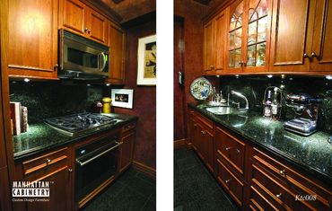 Item: KTC008 – Cherry Traditional style with applied molding and granite counter.