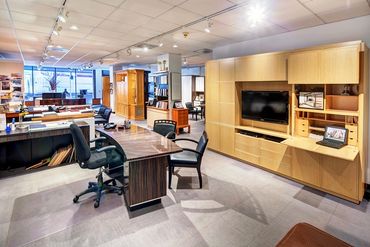 A showroom with various furniture
