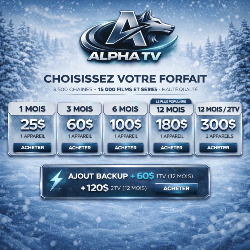 iptv cotenord, iptvqc, raccoontv, alphatv, tvpro, iptv quebec, formuler iptv, arubox, abonnement tv