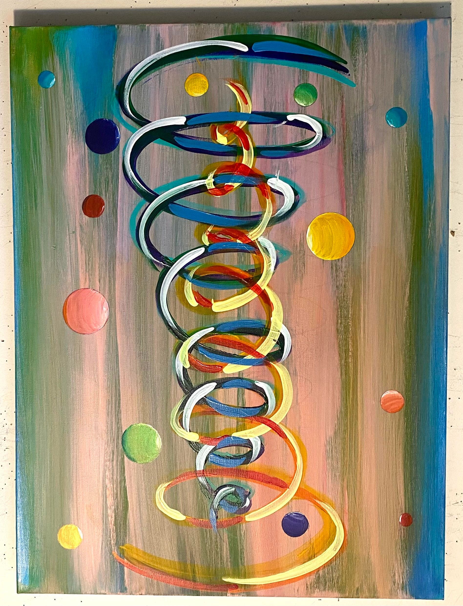 Double Vortex III, acrylic on canvas, 24"x18"  2023