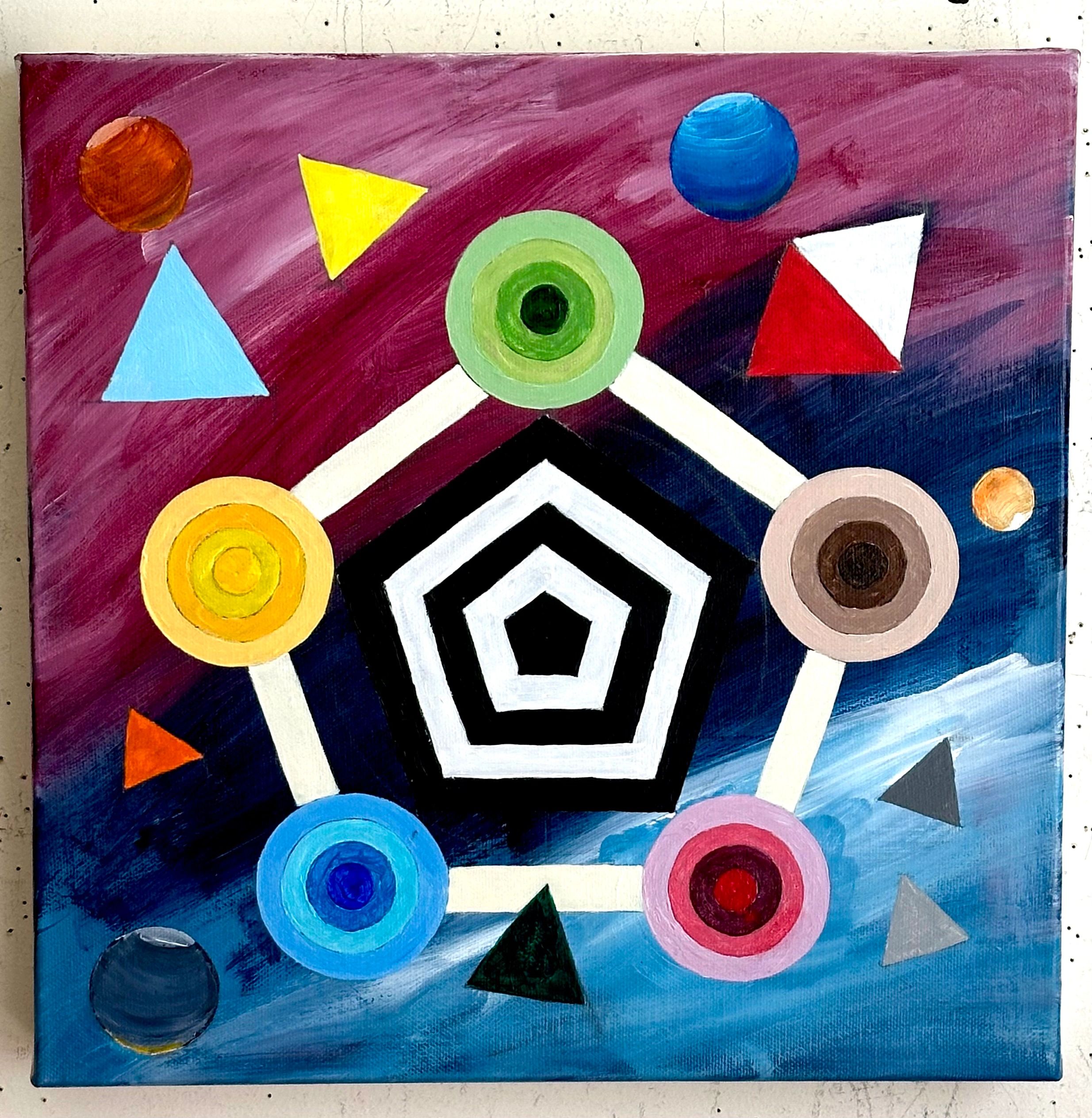 Colorful abstraction with pentagon