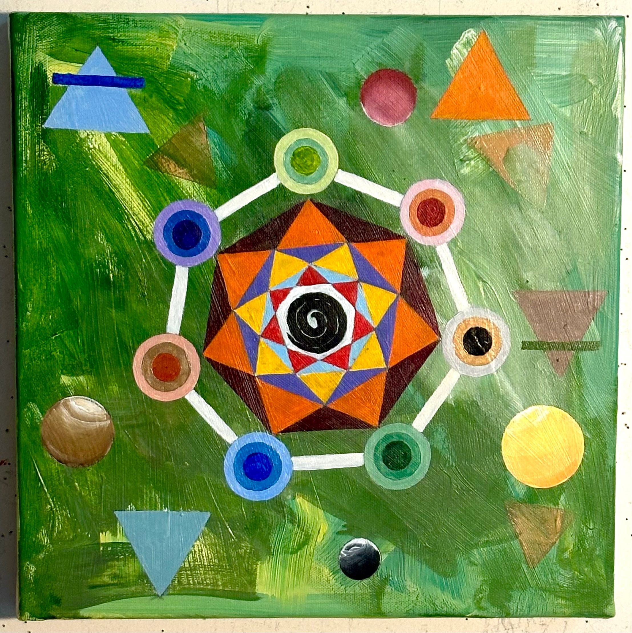 Colorful abstraction with geometric center