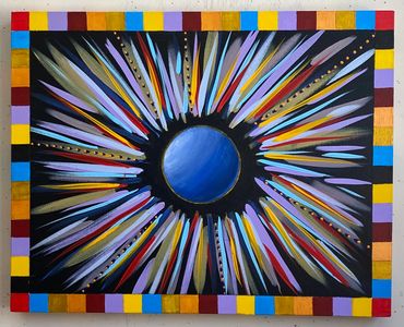 Blue orb with checkered border