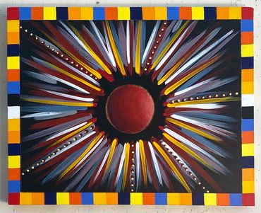 Red orb with checkered border