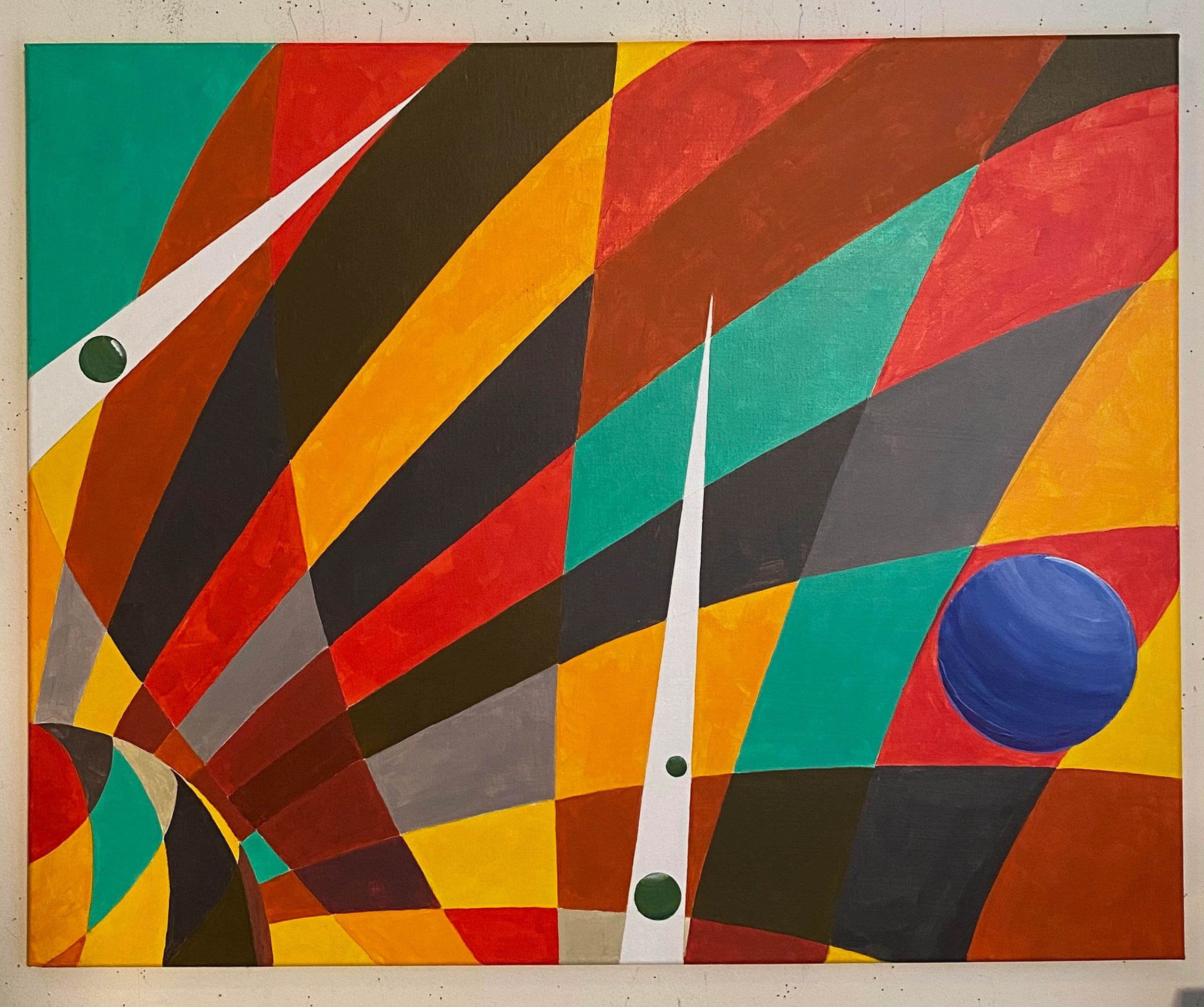 SHIFT, acrylic and flash on canvas,
24"x30", 2022