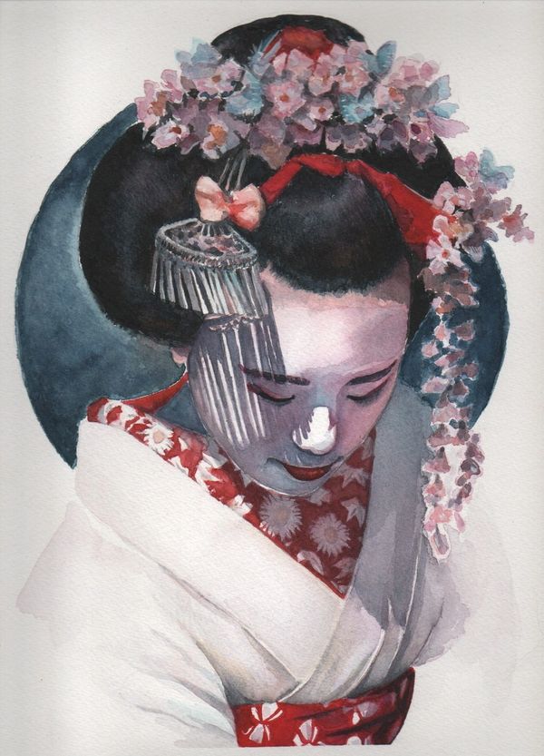 “Geisha in training” Original A3 Watercolour