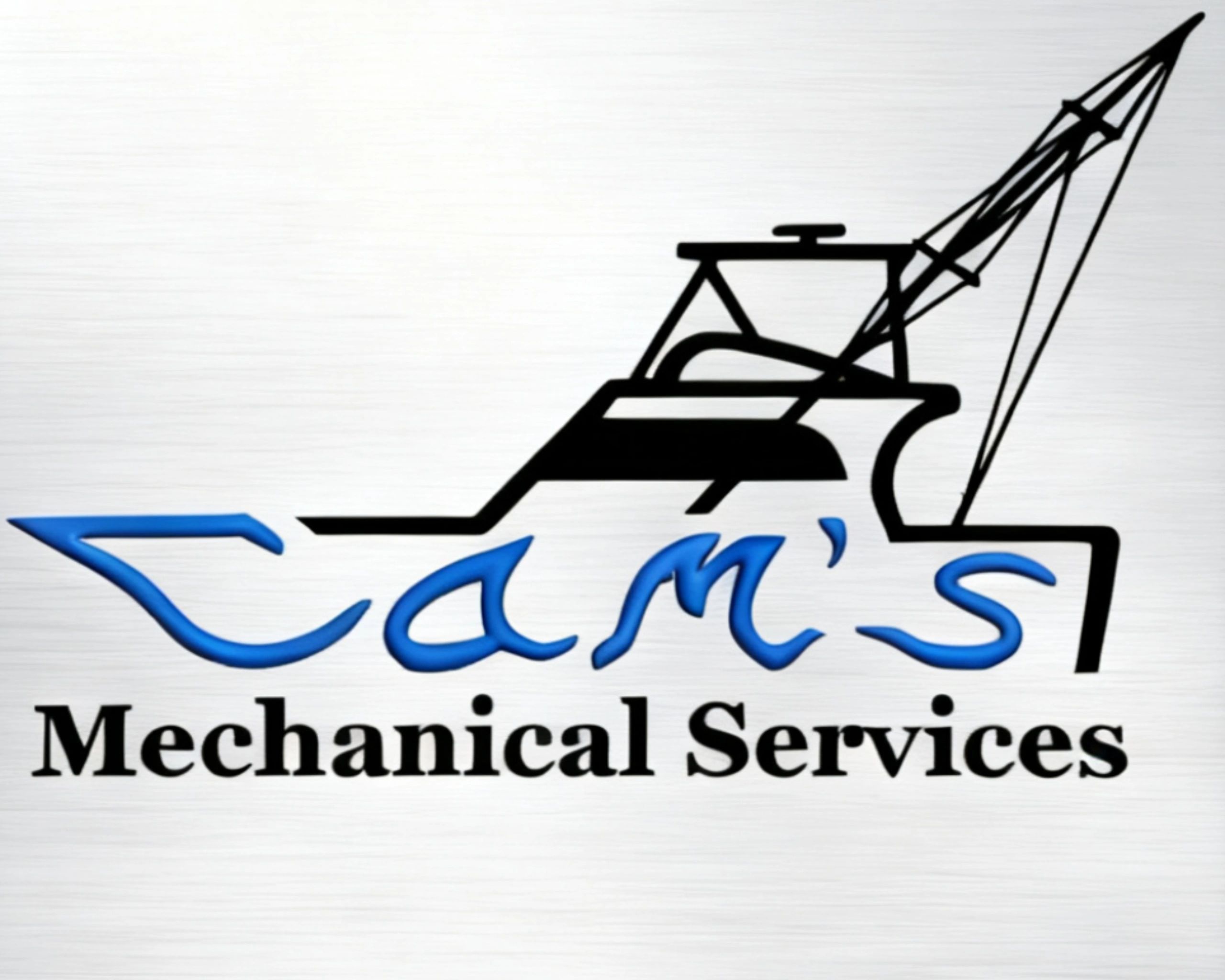 Cam's Mechanical Services logo with a stylized Boat illustration.