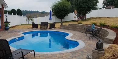Retaining Wall Near Pool