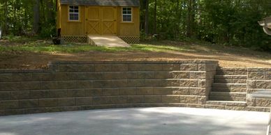 Steps in a Retaining Wall