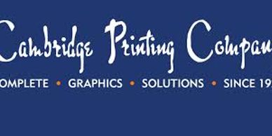 White text spelling Cambridge Printing Company