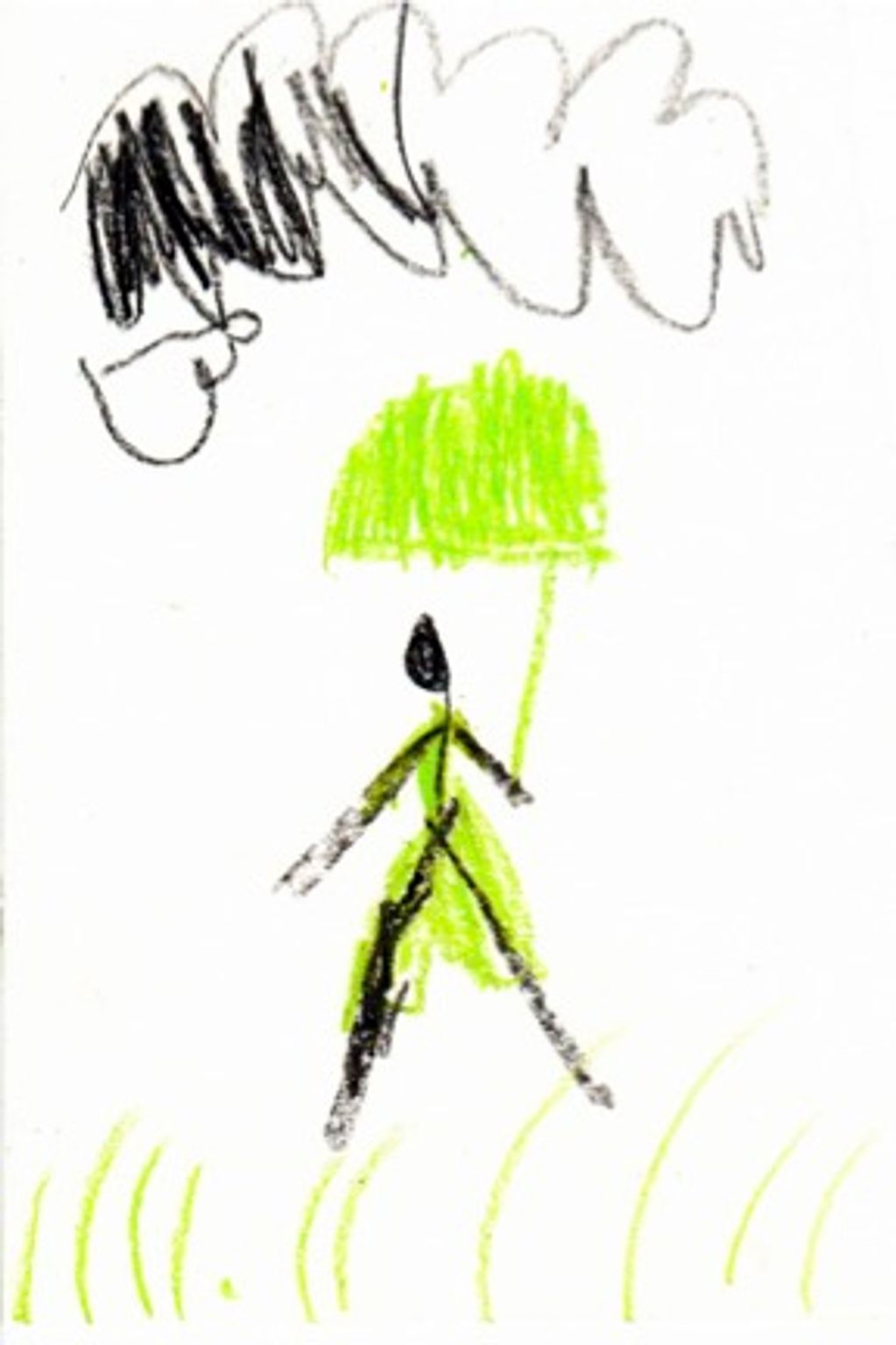 kindergarten art umbrella rain
