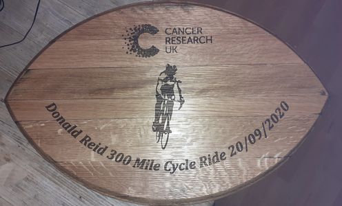 commemorative plaques for  caner research uk 300 mile bike ride custom design for birthdays weddings
