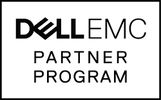 Dell EMC Partner Program logo in black and white.