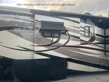 After: a SolarPro screen awning was ordered and installed.