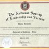 The National Society of Leadership and Success Certificate