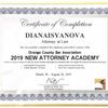 2019 New Attorney Academy Certificate issued by the Orange County Bar Association