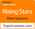 Super Lawyer Southern California Rising Star Badge in orange