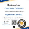 Quality Business Award 2024 Business Law Digital Certificate