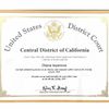 United States District Court Certificate of Admission