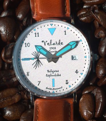 Swiss Ronda 515 with date, stainless steel case, genuine leather strap, case diameter 36MM, Lug widt