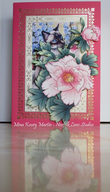 Collage Card with handpainting by Mina Koury Martin