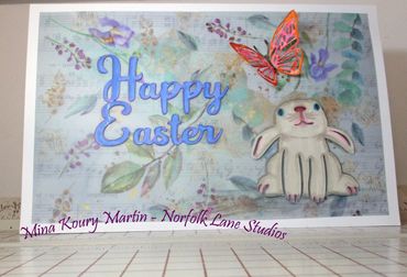 Handpainted Collage Card by Mina Koury Martin