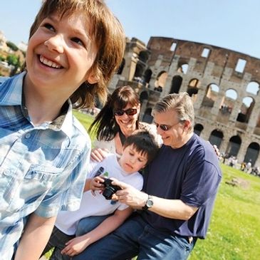 Family in Rome near the Coliseum.