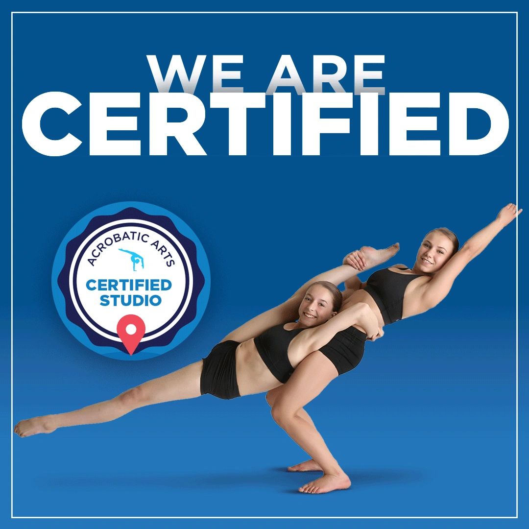 We are Acrobatic Arts Certified at Happy Feet Dance Studio in Cherry Hill, NJ!