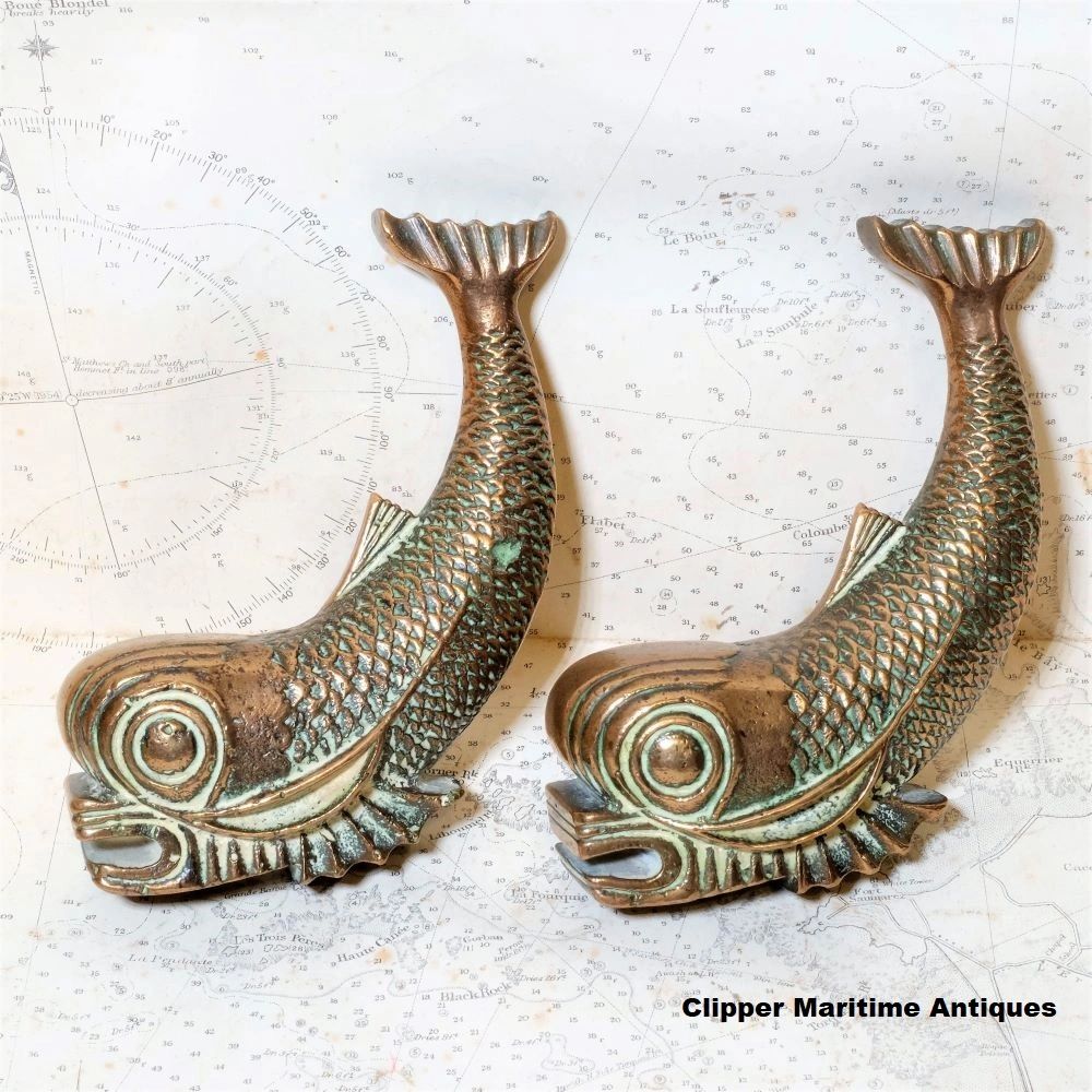 antique royal navy admirals barge dolphin sea serpent decorations