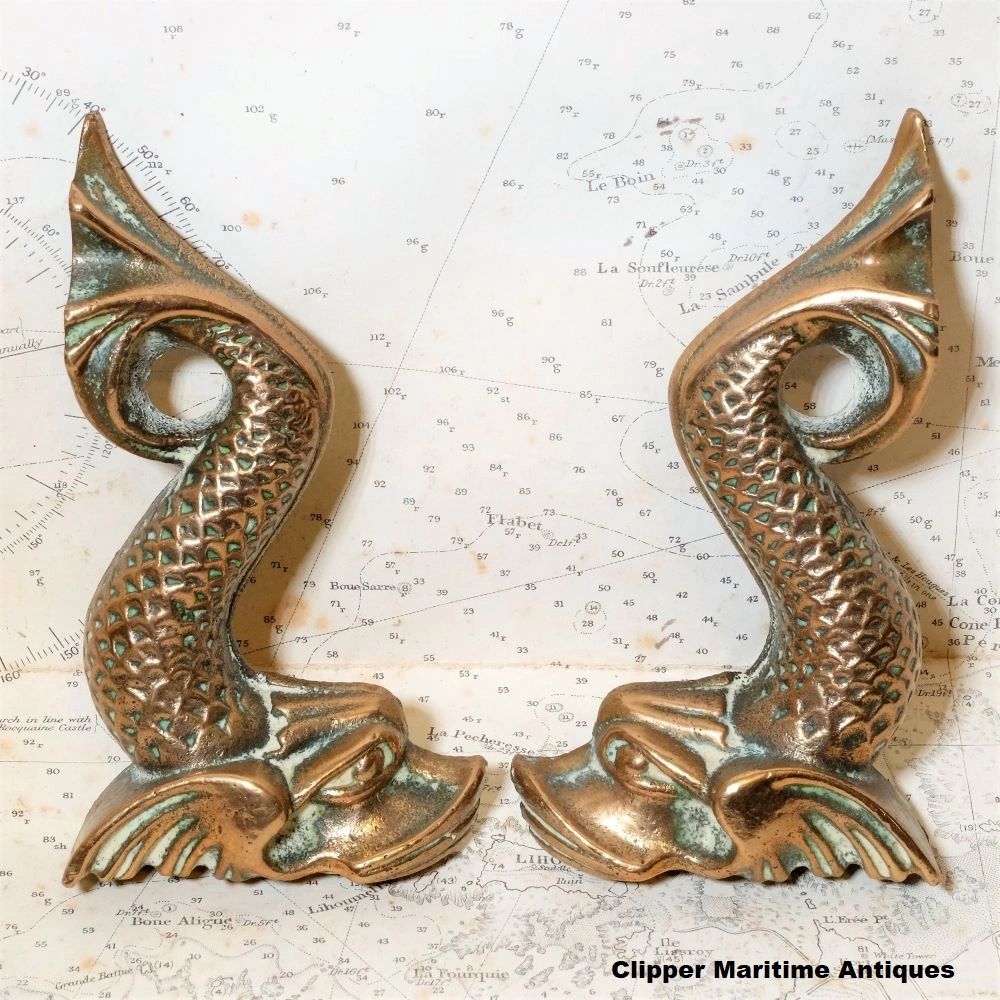 antique royal navy admirals barge dolphin sea serpent decorations