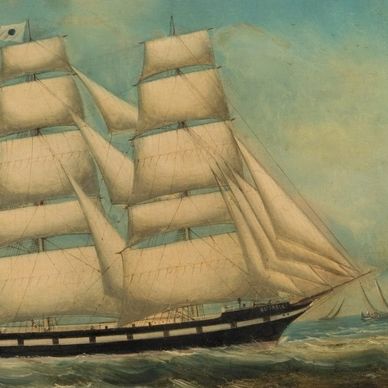 antique marine art maritime paintings pier head sailors ship