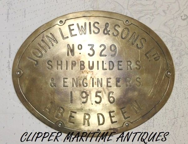 shipbuilders plate antique brass ship builders engineers makers plaque