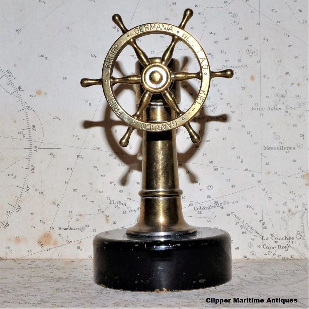 antique ships wheel cigar cutter shipbuilder fried krupp germania kiel