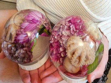 Jenna Unjaded's Octopus Globes were sourced from a local fish market.