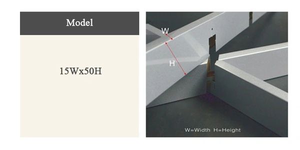 Triangle Open Cell Ceiling Technical Drawing