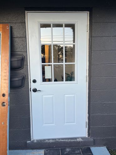 New exterior door installation