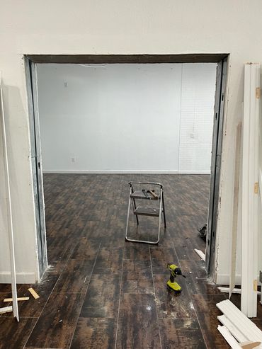 New opening ready for framing and drywall.