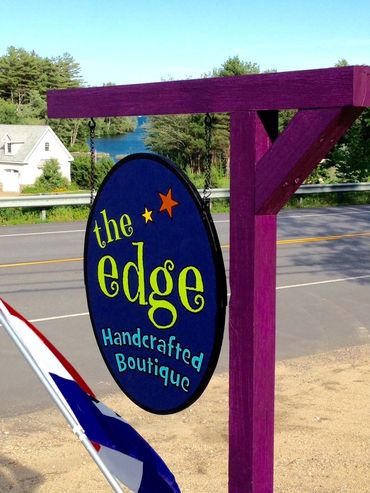 The Edge Tie Dye sign at the entrance 