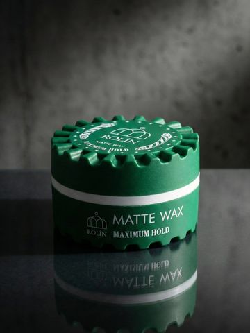 Green container of Rolin Matte Wax for maximum hold.